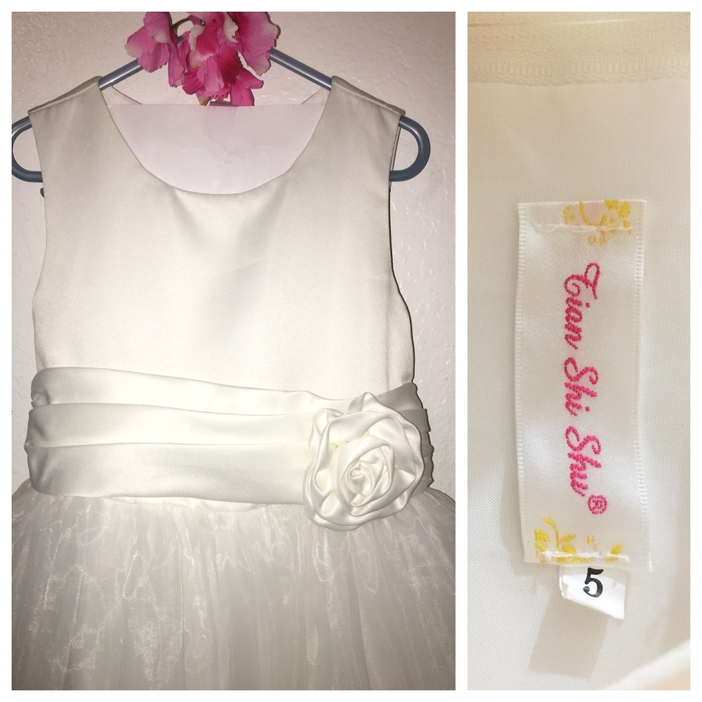 Satiny White Dress Flower Girl